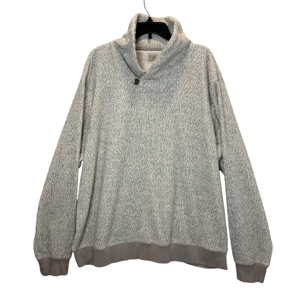 LL Bean Mens Men's Heritage Marled Fleece Pullover Sweater XXL
